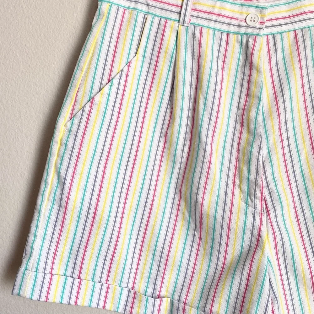 Vintage Multicolored Stripe Shorts - Picture 2 of 5